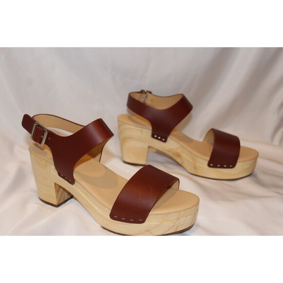 Nisolo Women's All Day Open Toe Wood Clog Sandal US 7 NIB $170 BRANDY - Picture 4 of 8